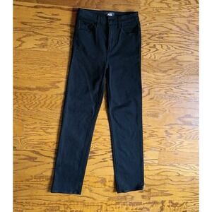 PAIGE Stella High-Rise Straight Jeans Black Overdye Size 24 NWOT Stretch